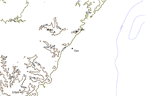 Shoreline around Austinmer Pools