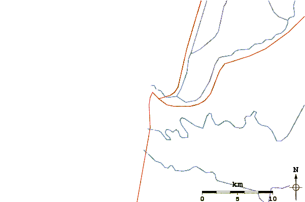 Roads and rivers around Awakino River Mouth