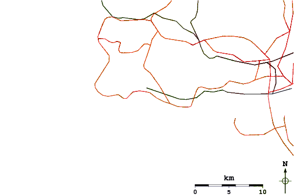 Roads and rivers around Azarujinha