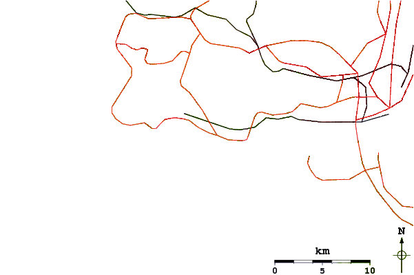 Roads and rivers around Bafureira