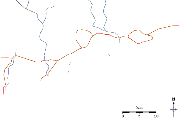 Roads and rivers around Bahia Grande