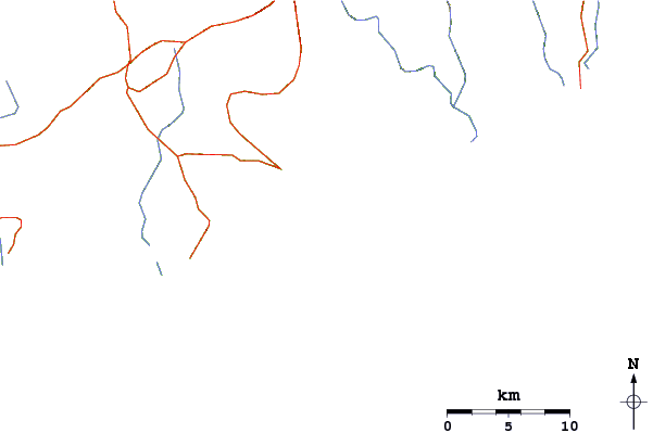 Roads and rivers around Bahia Santa Cruz