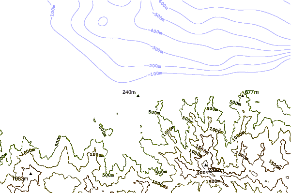 Shoreline around Bahia de Cata