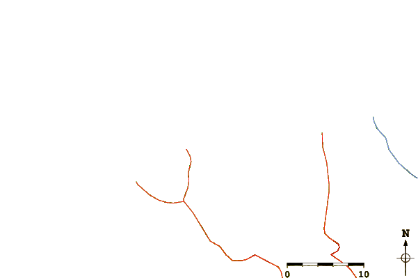 Roads and rivers around Bahia de Cata