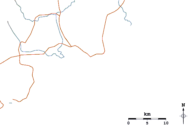 Roads and rivers around Baie des Singes