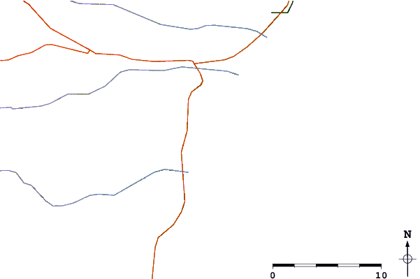 Roads and rivers around Bajada de los Palitos