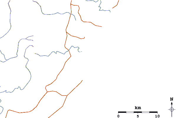 Roads and rivers around Bannister Head Suck Rock