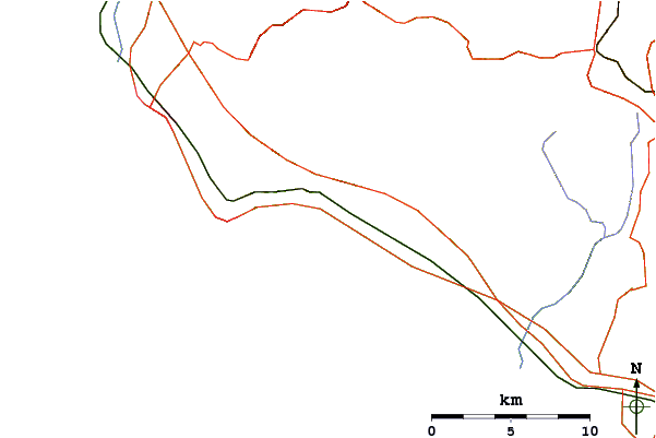 Roads and rivers around Banzai (Santa Marinella)