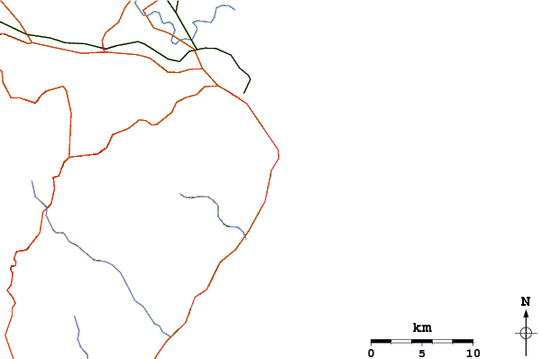Roads and rivers around Baorvco