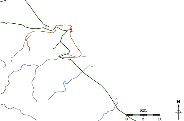 Roads and rivers around Barco Quebrado