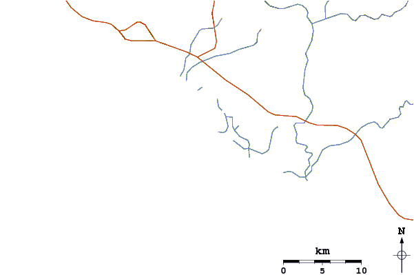 Roads and rivers around Barre de Potosi
