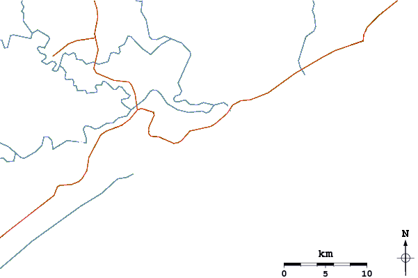 Roads and rivers around Barra do Ribeira
