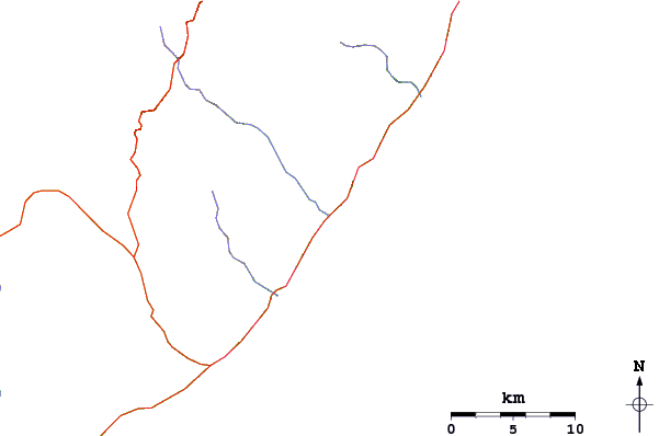 Roads and rivers around Barranca