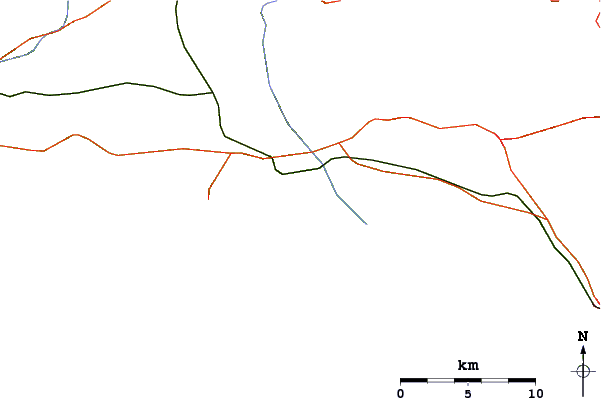 Roads and rivers around Barranco da Belharucas