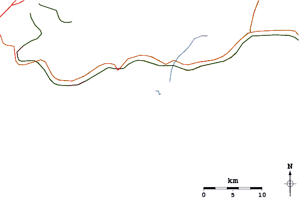 Roads and rivers around Barre de Marica