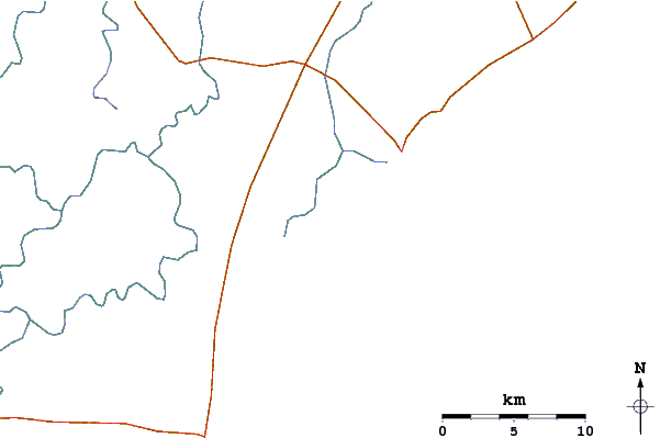 Roads and rivers around Barre del Chuy