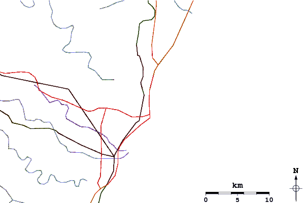 Roads and rivers around Battery Beach
