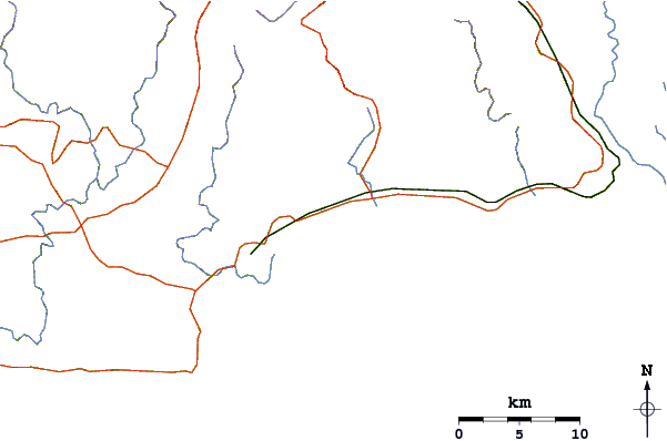 Roads and rivers around Batu Hiu