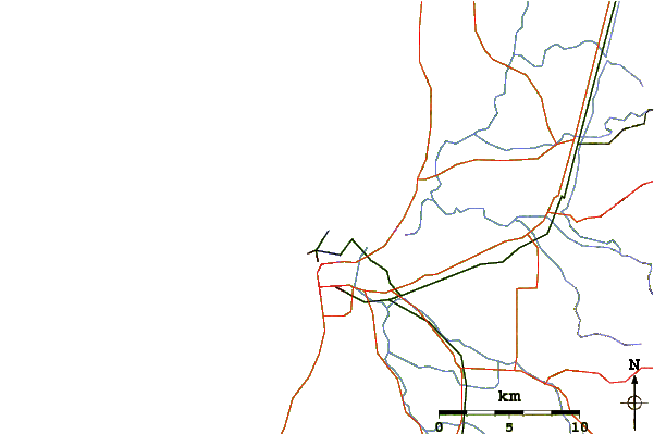 Roads and rivers around Bay Left Wall