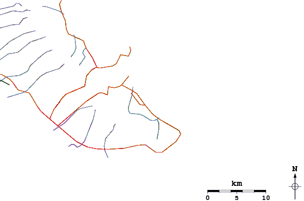 Roads and rivers around Bellows