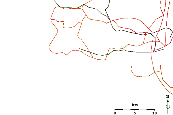Roads and rivers around Bica