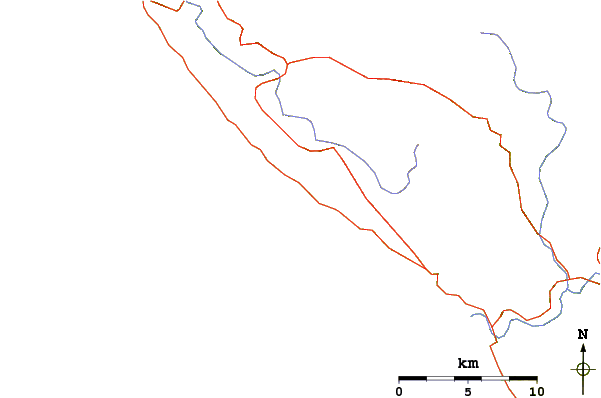 Roads and rivers around Bill's Bowls