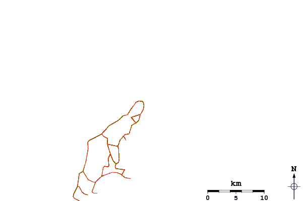 Roads and rivers around Bird Island