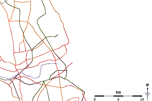 Roads and rivers around Black Middens