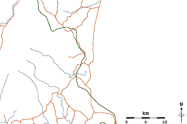 Roads and rivers around Black Rock