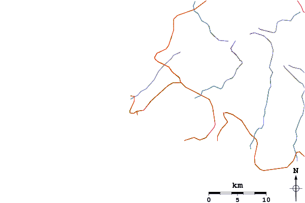 Roads and rivers around Black Sands Beach
