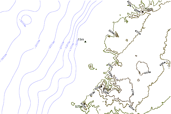 Shoreline around Black Rocks