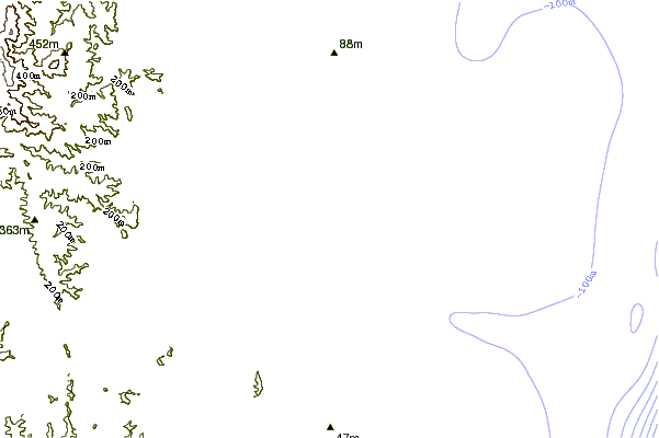 Shoreline around Blackfellows Point