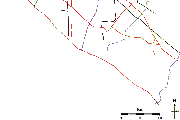 Roads and rivers around Blackies