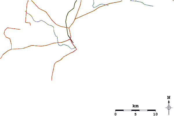 Roads and rivers around Blacknose Point
