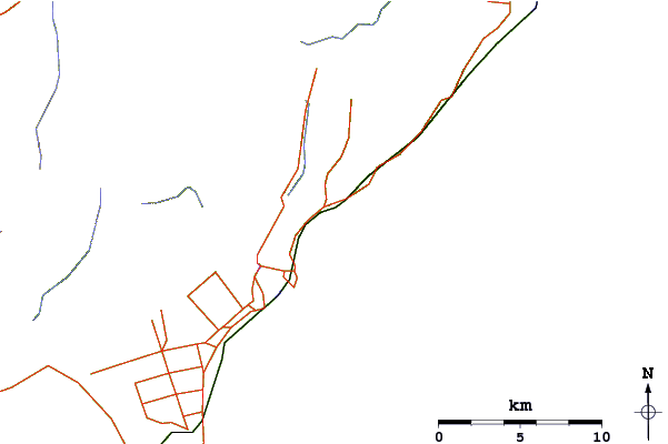 Roads and rivers around Blue Duck Stream
