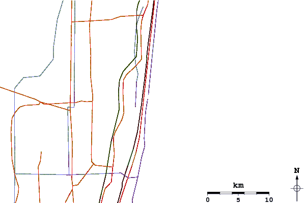 Roads and rivers around Boca Inlet
