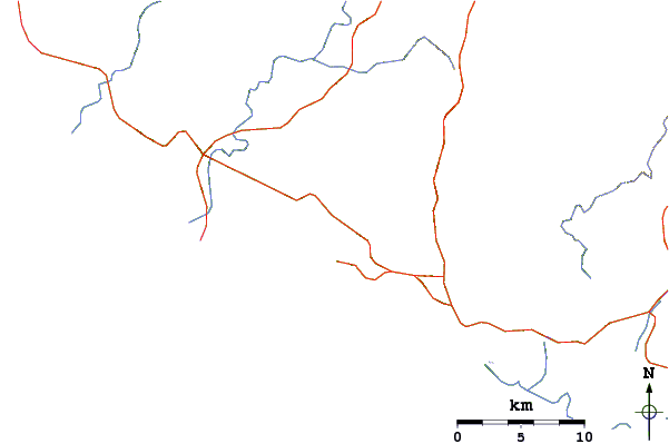 Roads and rivers around Boca de los Iguanas