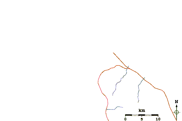 Roads and rivers around Bommie Peak