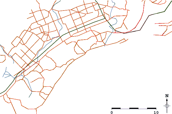 Roads and rivers around Brighton