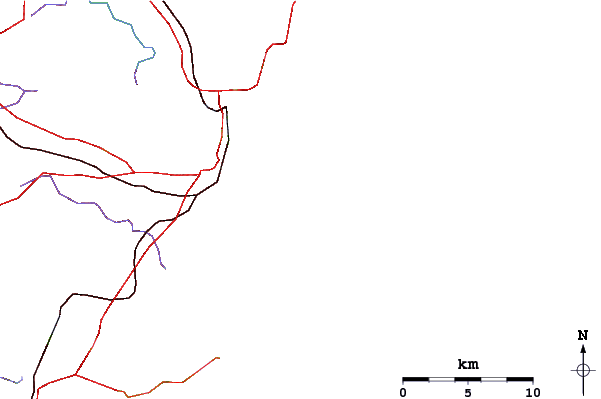 Roads and rivers around Bronte Beach