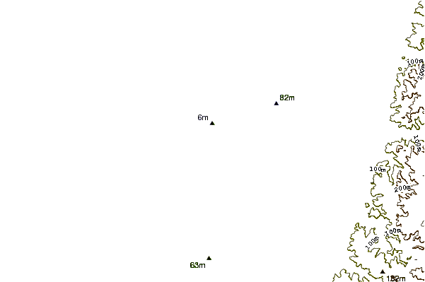 Shoreline around Bunbury Bay