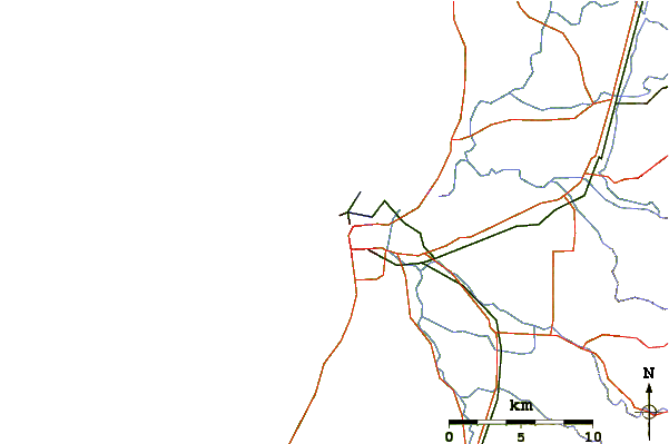 Roads and rivers around Bunbury Clam