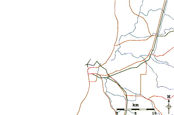 Roads and rivers around Bunbury Surf Club Backbeach