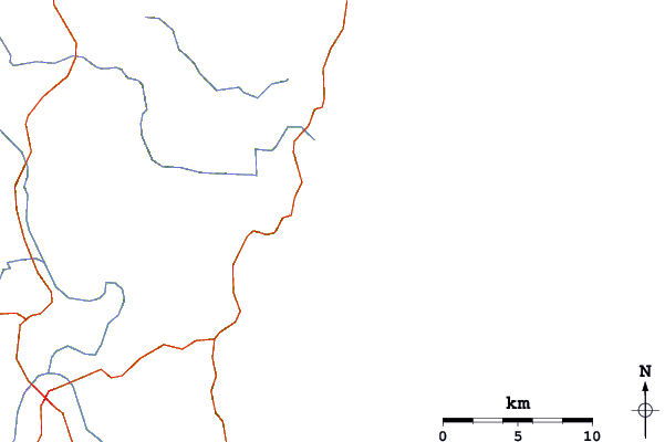 Roads and rivers around Bunga Head