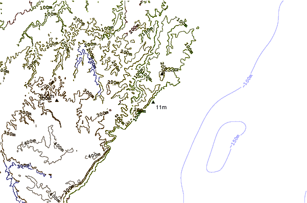 Shoreline around Burning Palms