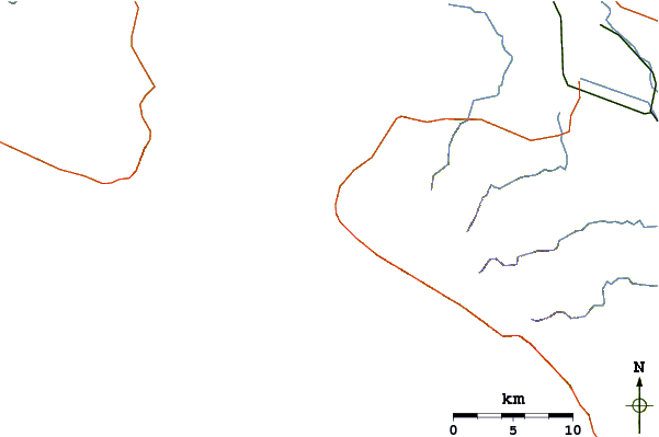 Roads and rivers around Cabo Blanco