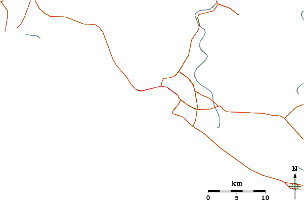Roads and rivers around Cacas Point