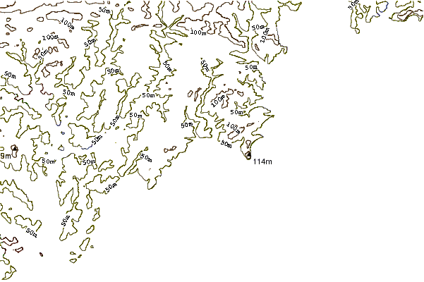 Shoreline around Caerhays