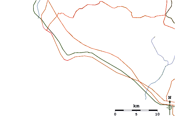 Roads and rivers around Cala della Morte (Santa Marinella)