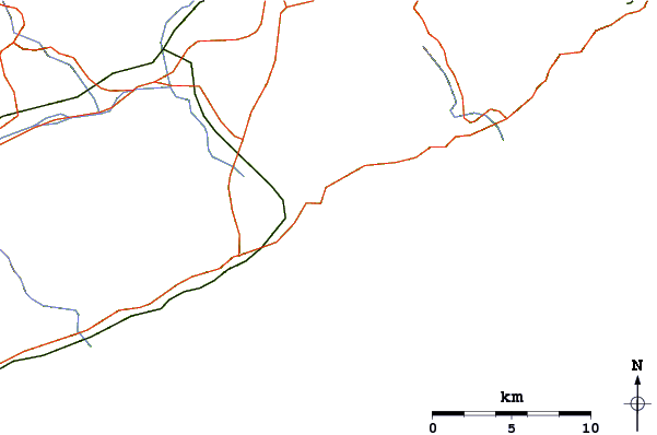 Roads and rivers around Cala de Santa Cristina